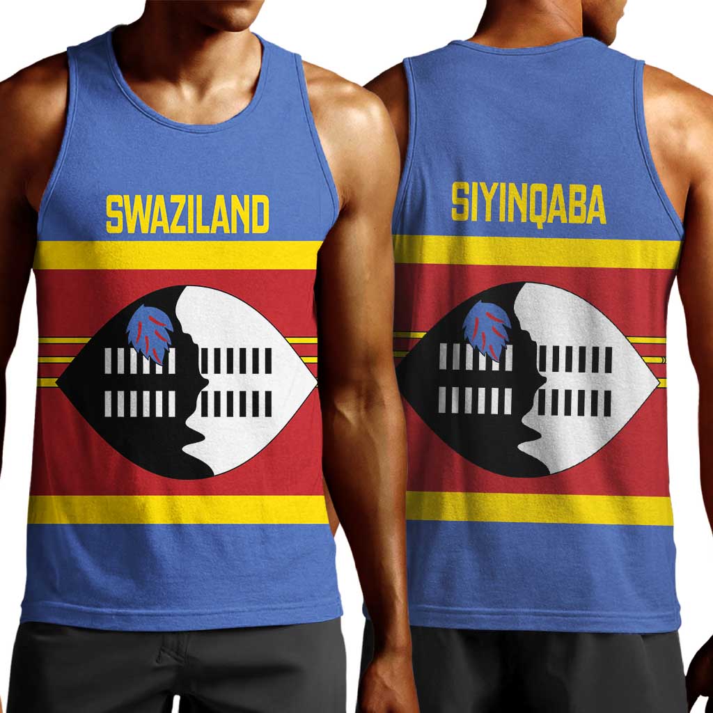 Afro Swaziland Men Tank Top Siyinqaba Eswatini Flag Style - African Pride