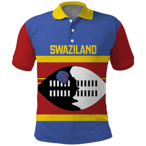 Afro Swaziland Polo Shirt Siyinqaba Eswatini Flag Style - African Pride
