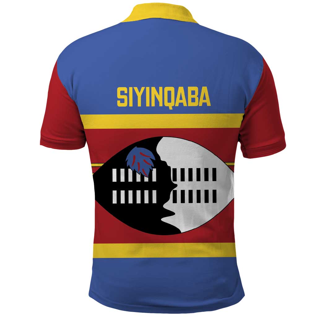 Afro Swaziland Polo Shirt Siyinqaba Eswatini Flag Style - African Pride