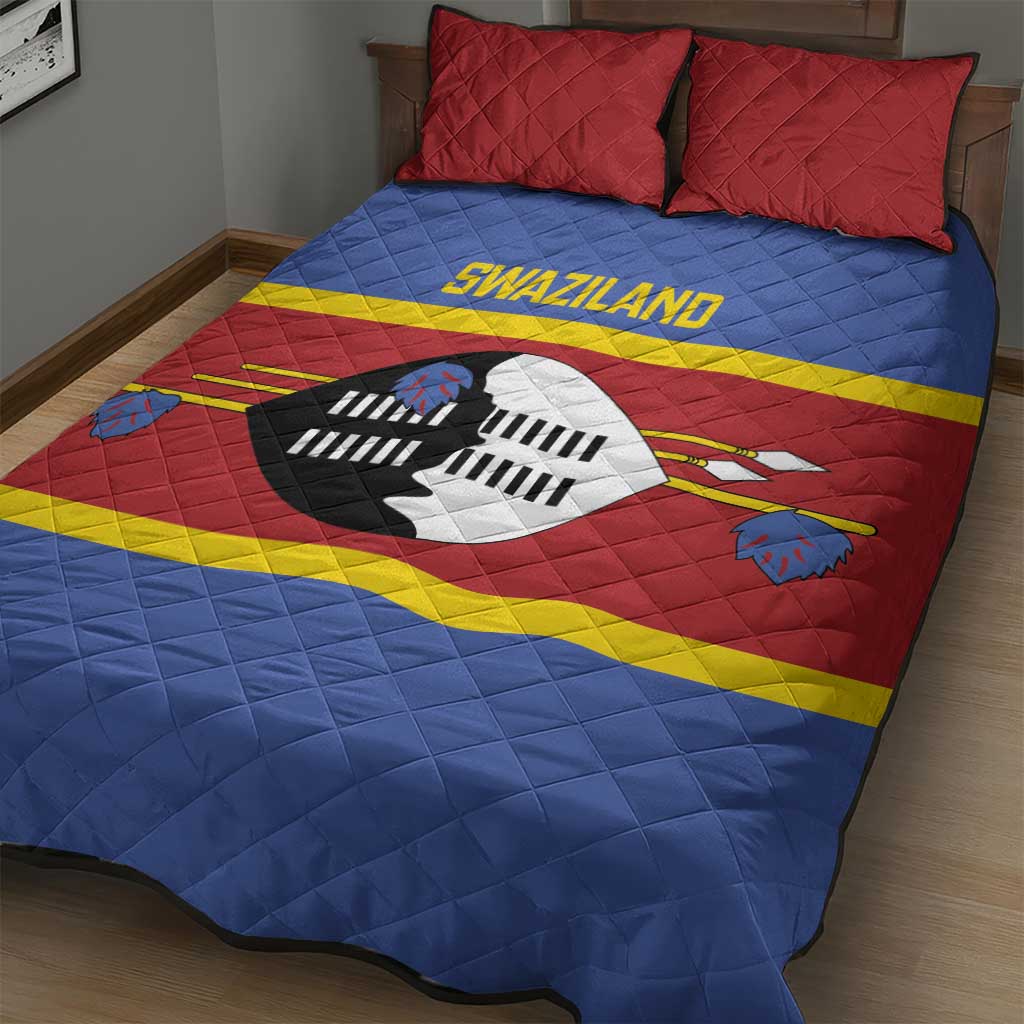 Afro Swaziland Quilt Bed Set Siyinqaba Eswatini Flag Style - African Pride