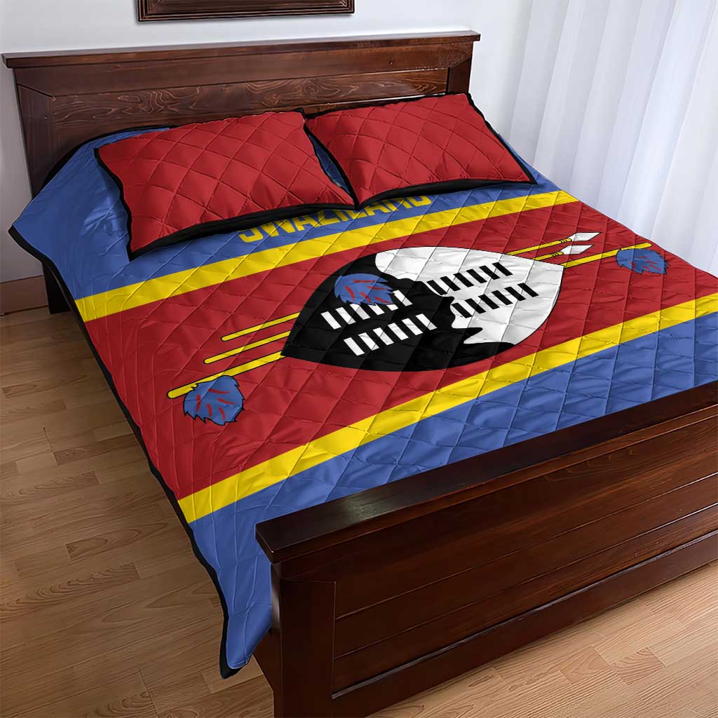 Afro Swaziland Quilt Bed Set Siyinqaba Eswatini Flag Style - African Pride