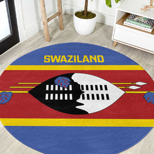 Afro Swaziland Round Carpet Siyinqaba Eswatini Flag Style - African Pride