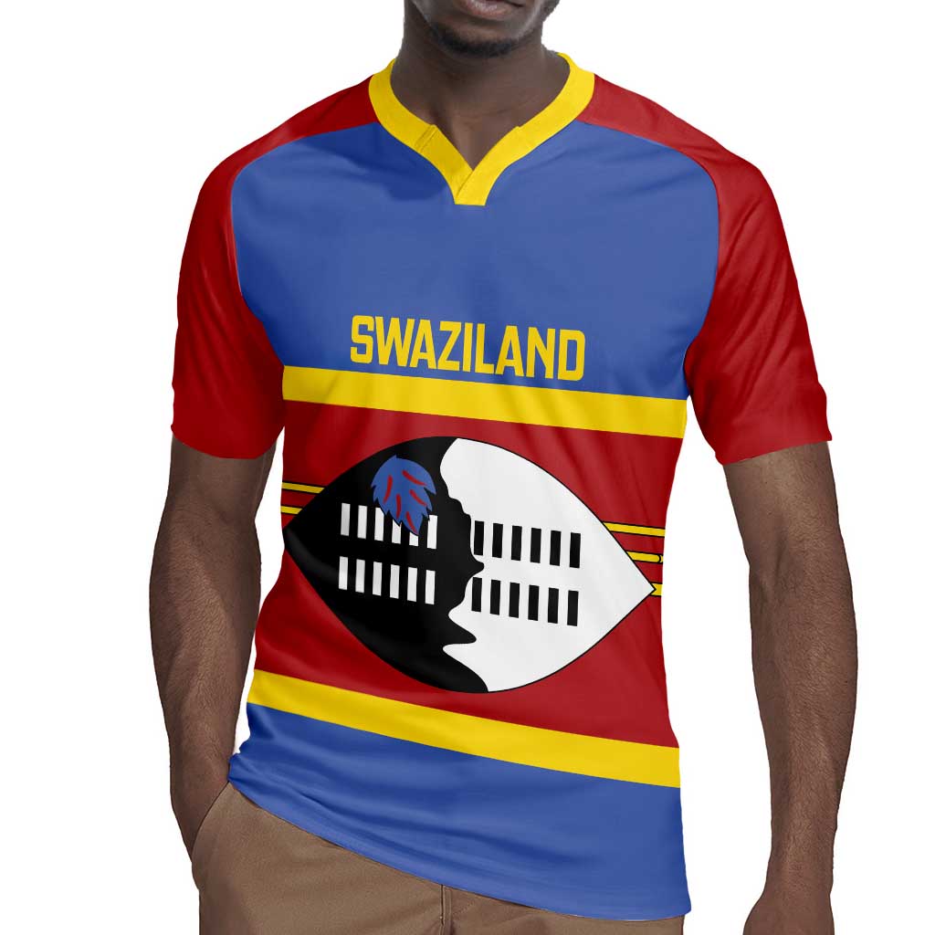 Afro Swaziland Rugby Jersey Siyinqaba Eswatini Flag Style - African Pride