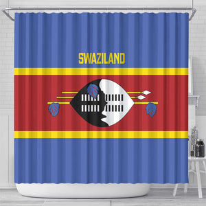 Afro Swaziland Shower Curtain Siyinqaba Eswatini Flag Style - African Pride