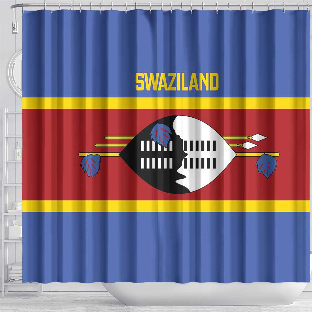Afro Swaziland Shower Curtain Siyinqaba Eswatini Flag Style - African Pride