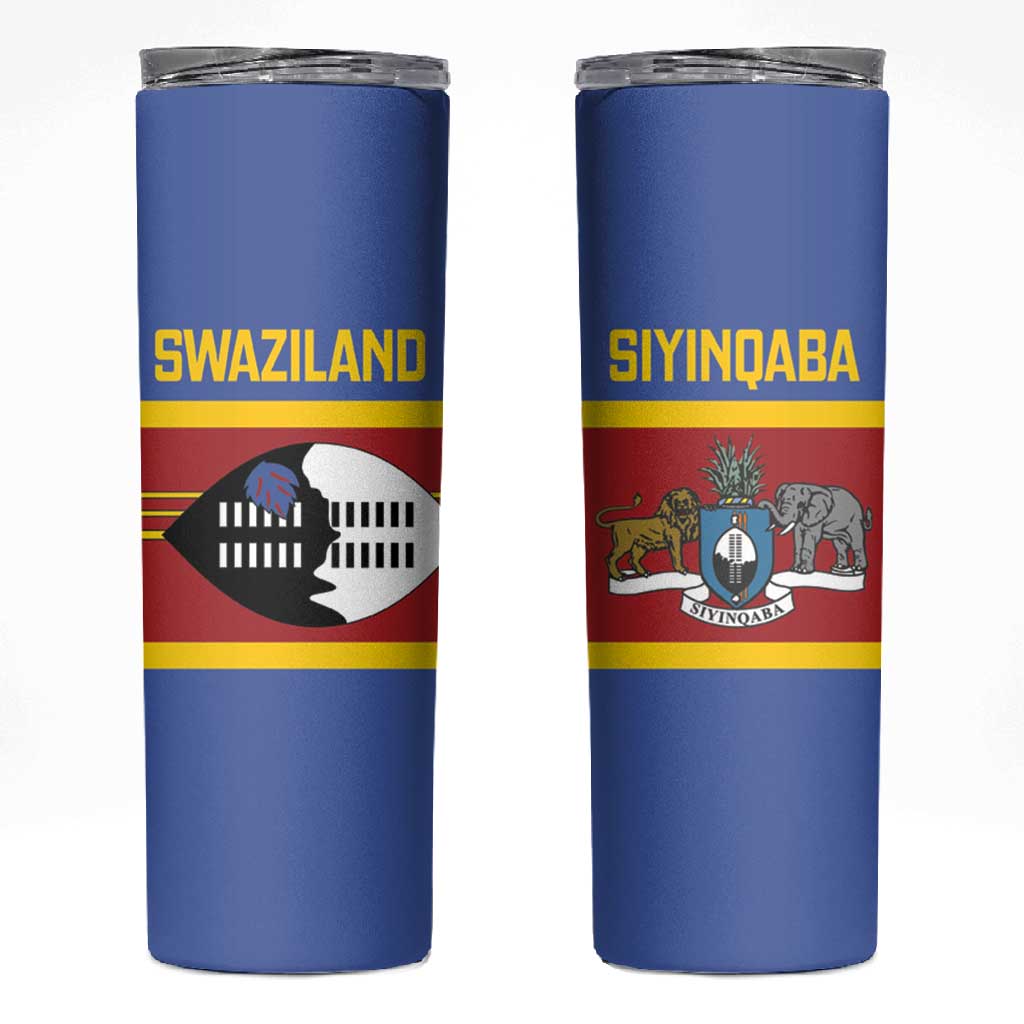 Afro Swaziland Skinny Tumbler Siyinqaba Eswatini Flag Style - African Pride