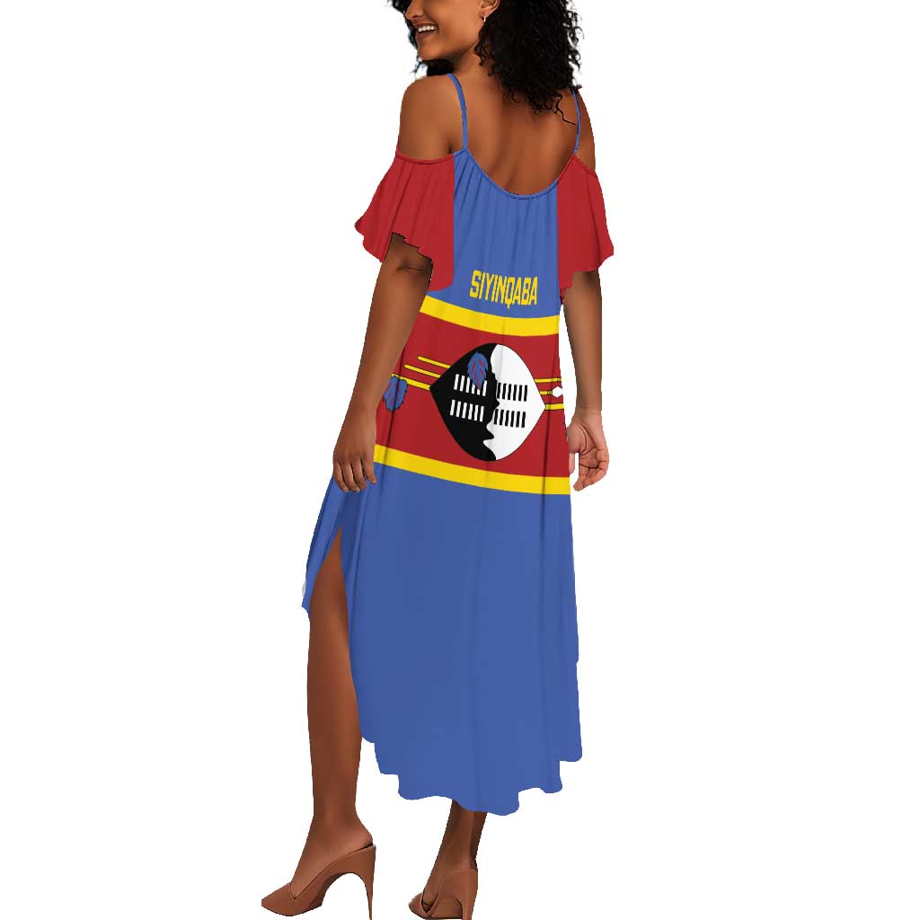Afro Swaziland Summer Maxi Dress Siyinqaba Eswatini Flag Style - African Pride