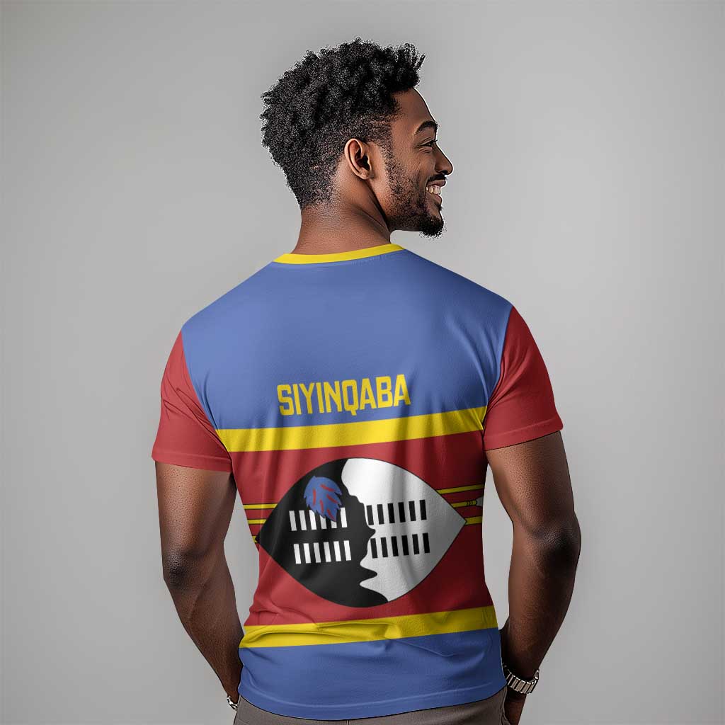 Afro Swaziland T shirt Siyinqaba Eswatini Flag Style - African Pride