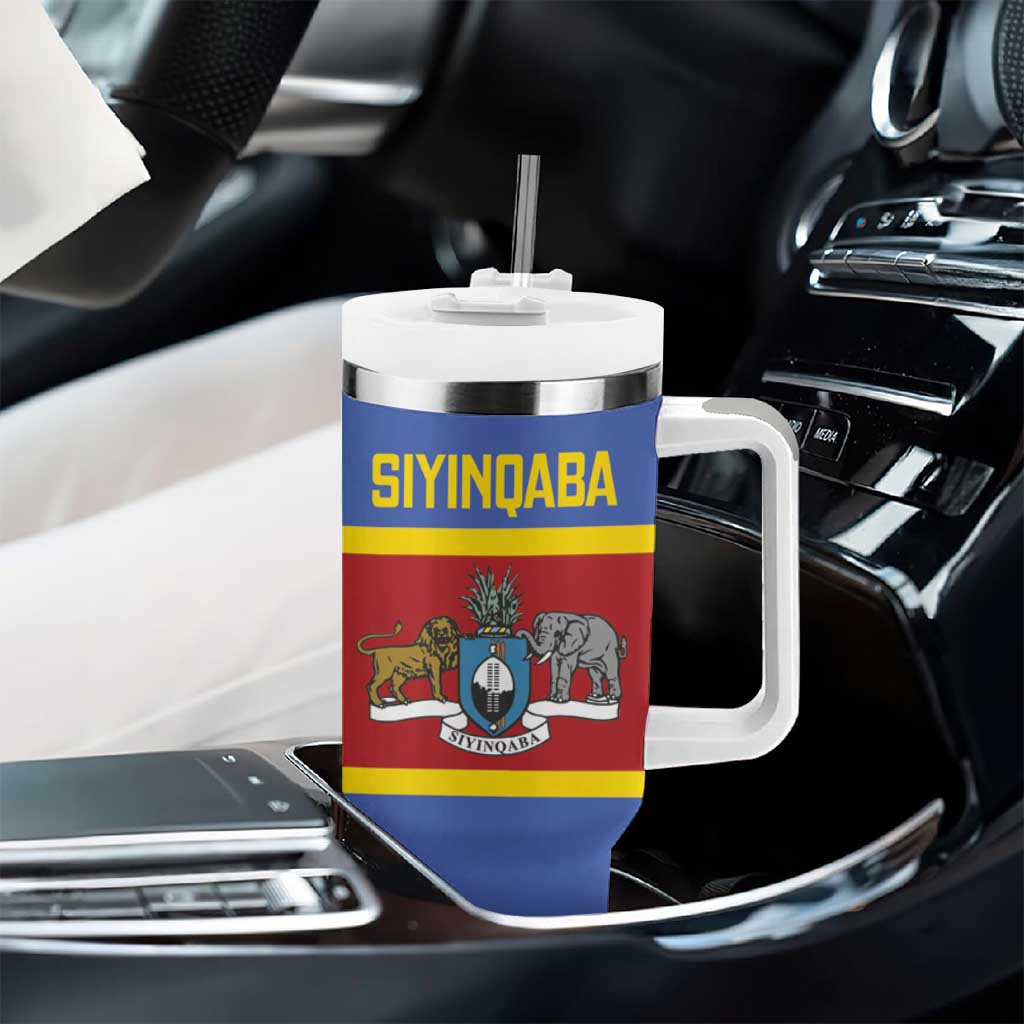 Afro Swaziland Tumbler With Handle Siyinqaba Eswatini Flag Style - African Pride