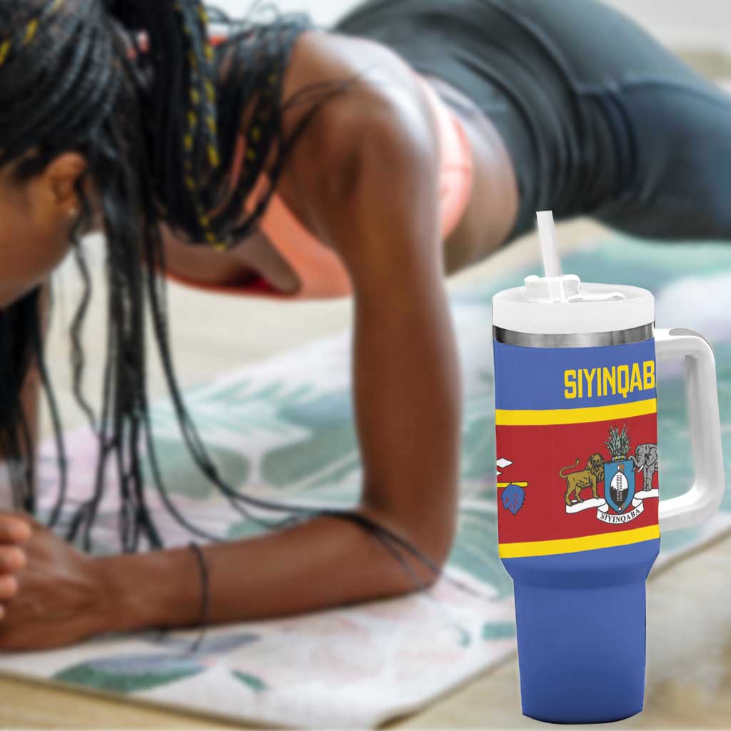 Afro Swaziland Tumbler With Handle Siyinqaba Eswatini Flag Style - African Pride