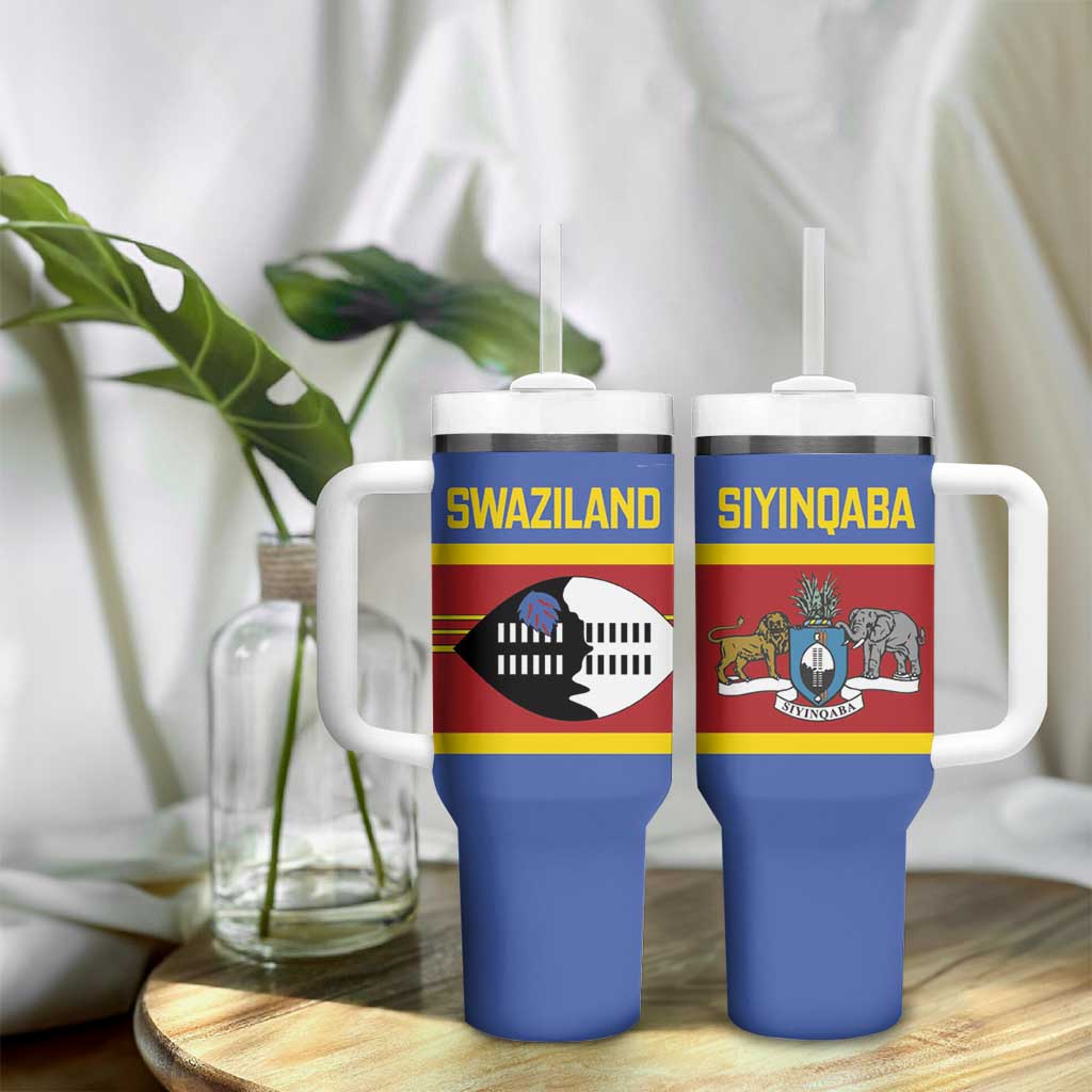 Afro Swaziland Tumbler With Handle Siyinqaba Eswatini Flag Style - African Pride
