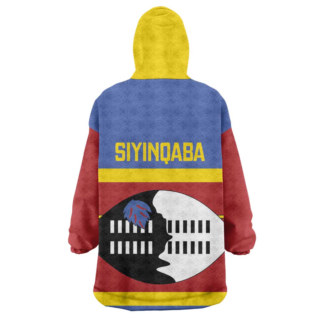 Afro Swaziland Wearable Blanket Hoodie Siyinqaba Eswatini Flag Style - African Pride