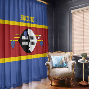 Afro Swaziland Window Curtain Siyinqaba Eswatini Flag Style - African Pride