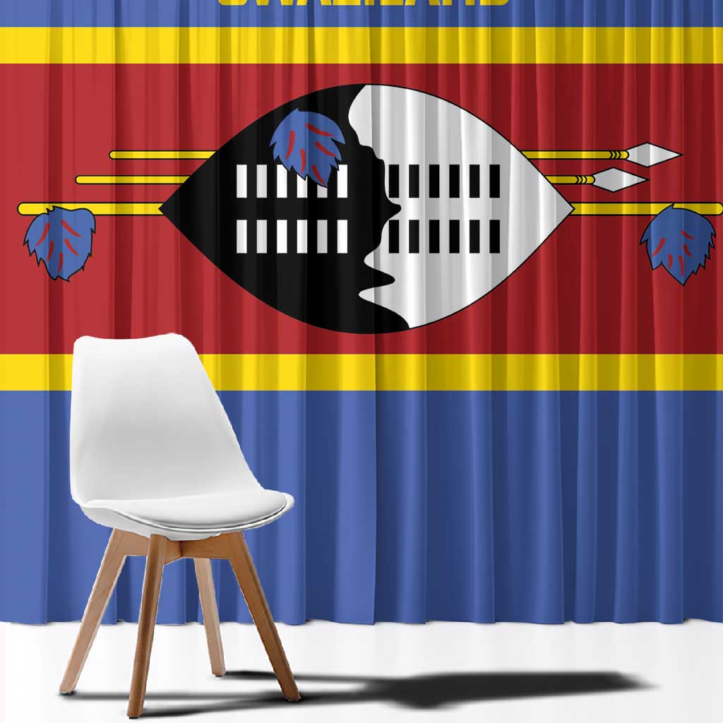 Afro Swaziland Window Curtain Siyinqaba Eswatini Flag Style - African Pride