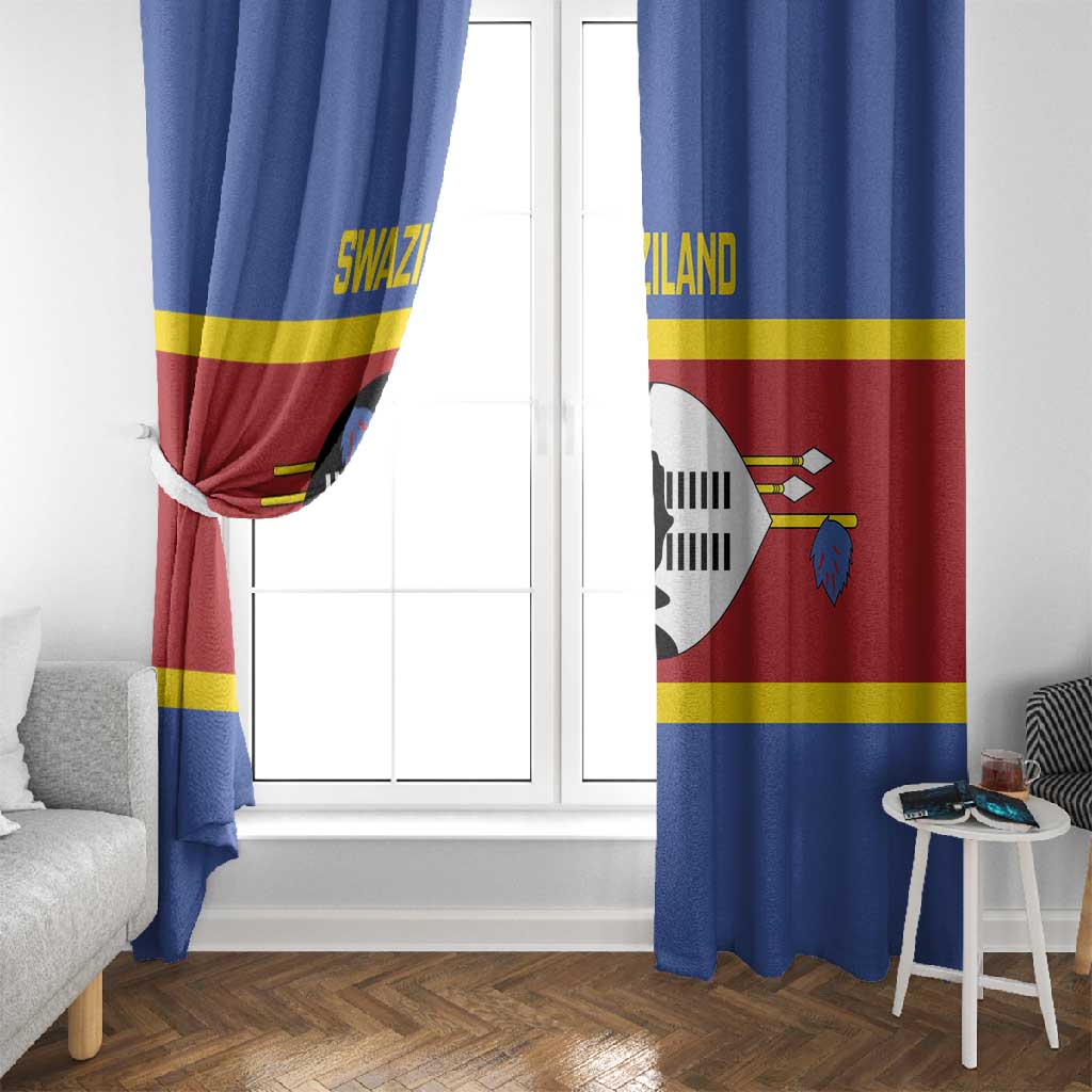 Afro Swaziland Window Curtain Siyinqaba Eswatini Flag Style - African Pride