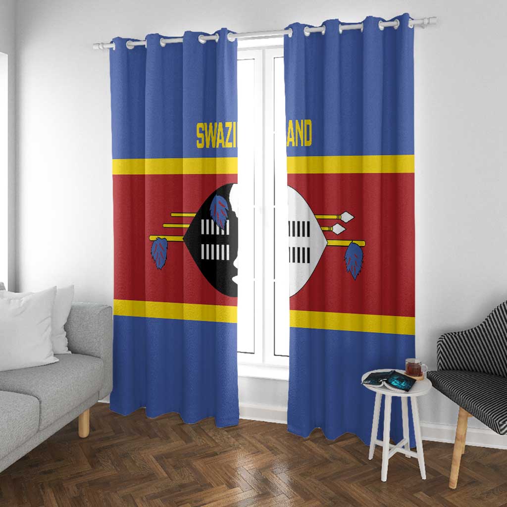 Afro Swaziland Window Curtain Siyinqaba Eswatini Flag Style - African Pride