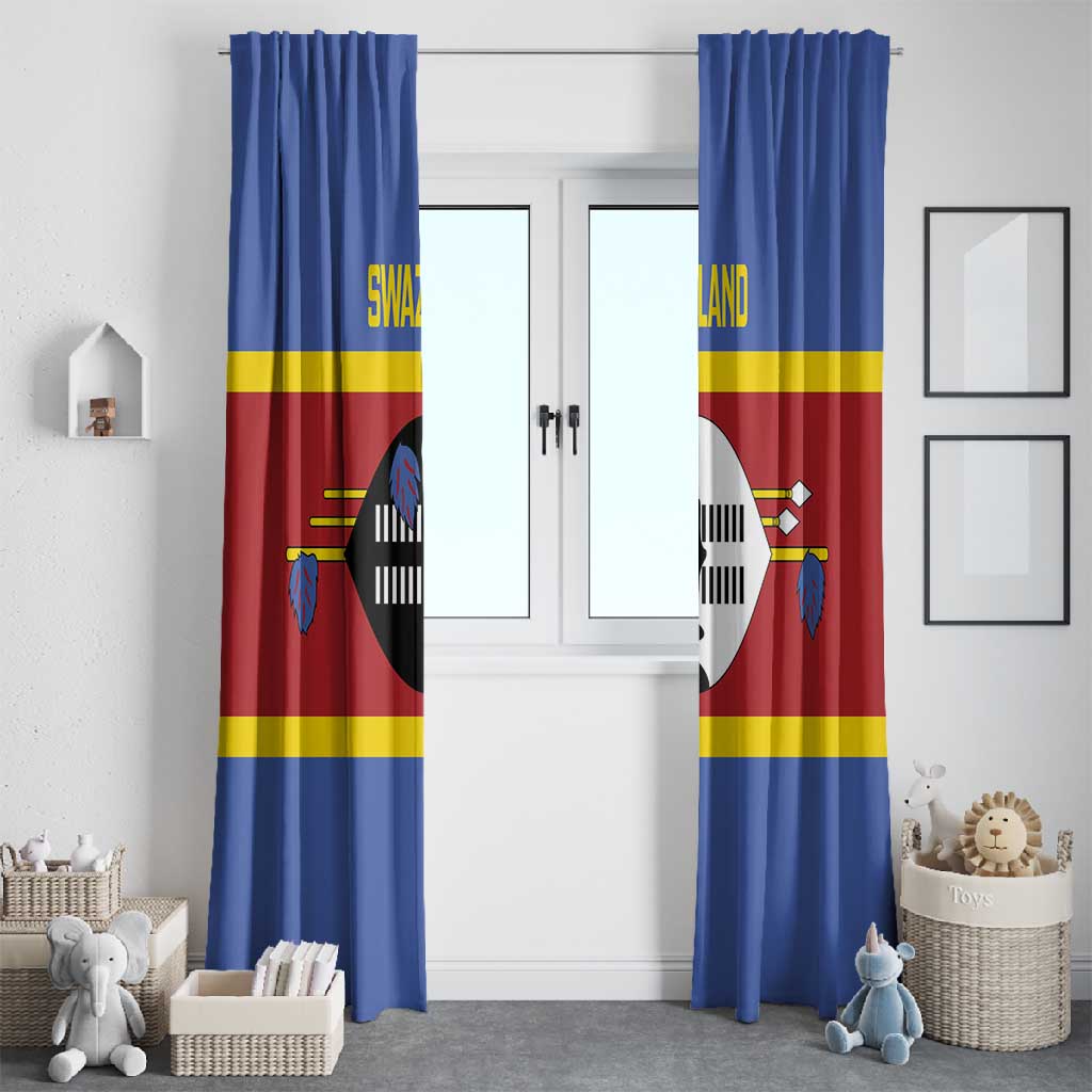 Afro Swaziland Window Curtain Siyinqaba Eswatini Flag Style - African Pride