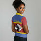 Afro Swaziland Women Polo Shirt Siyinqaba Eswatini Flag Style - African Pride