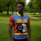 Swaziland Zipper Polo Shirt Siyinqaba Eswatini Flag Style