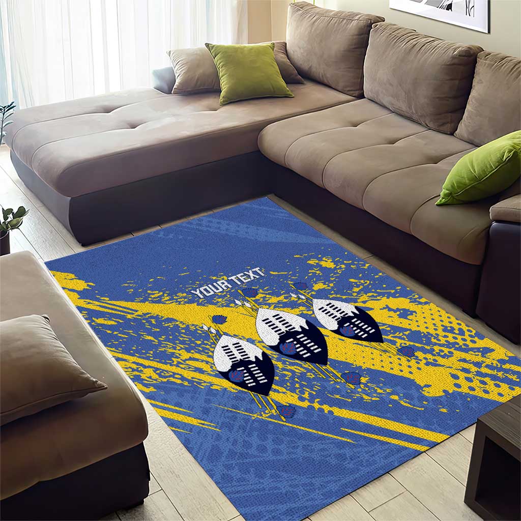 Eswatini Football Custom Area Rug Sihlangu Semnikati Blue - African Pride