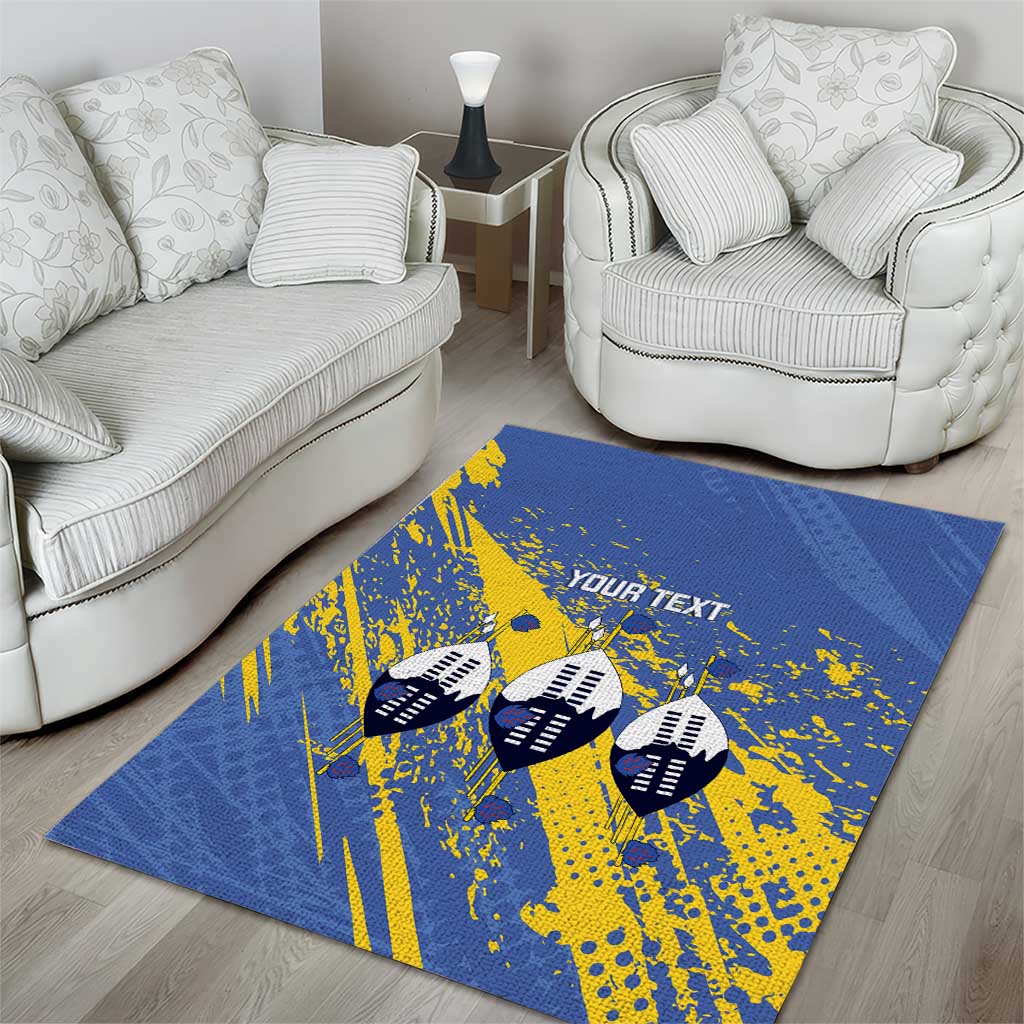 Eswatini Football Custom Area Rug Sihlangu Semnikati Blue - African Pride