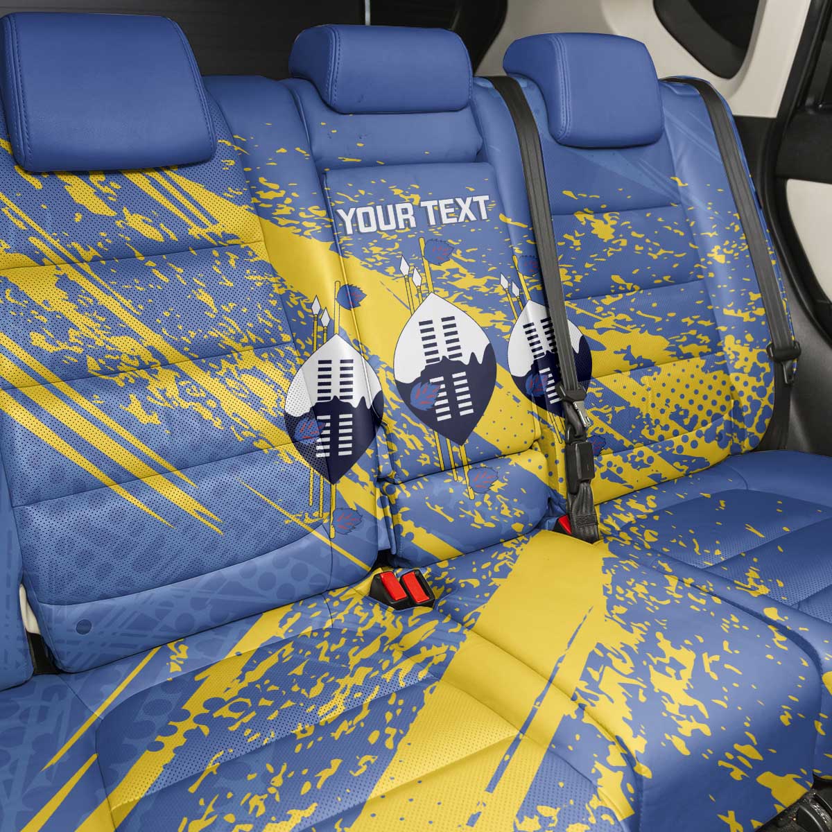 Eswatini Football Custom Back Car Seat Cover Sihlangu Semnikati Blue - African Pride