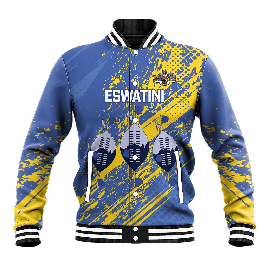 Eswatini Football Custom Baseball Jacket Sihlangu Semnikati Blue - African Pride