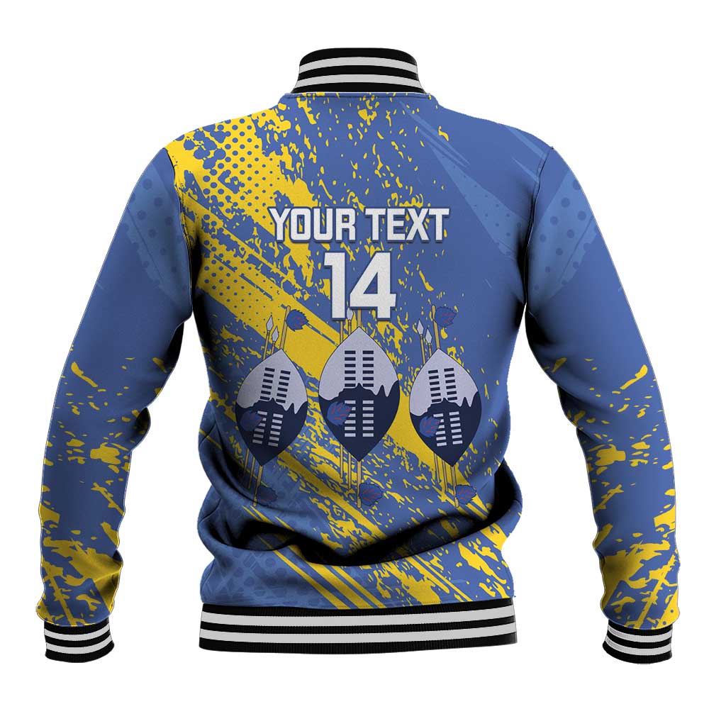 Eswatini Football Custom Baseball Jacket Sihlangu Semnikati Blue - African Pride