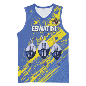 Eswatini Football Custom Basketball Jersey Sihlangu Semnikati Blue - African Pride