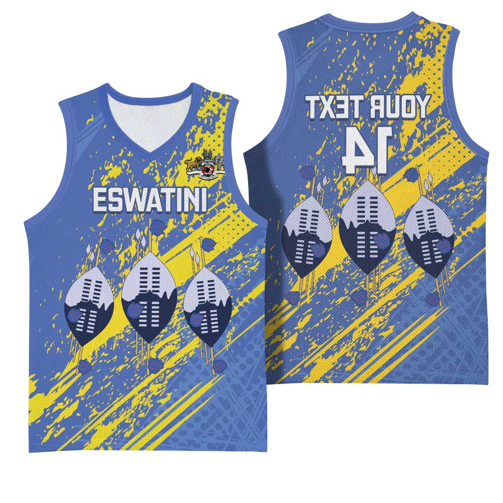 Eswatini Football Custom Basketball Jersey Sihlangu Semnikati Blue - African Pride