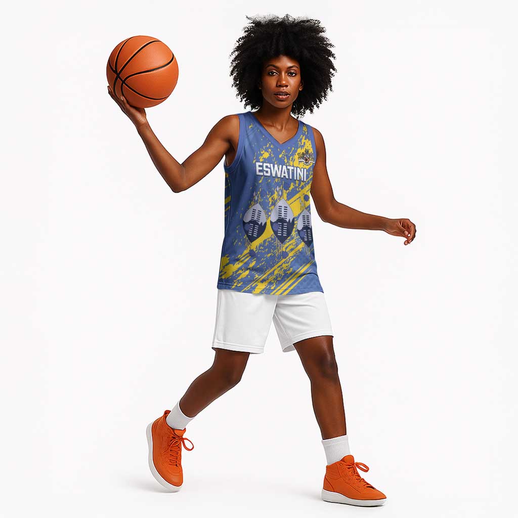 Eswatini Football Custom Basketball Jersey Sihlangu Semnikati Blue - African Pride