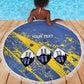 Eswatini Football Custom Beach Blanket Sihlangu Semnikati Blue - African Pride