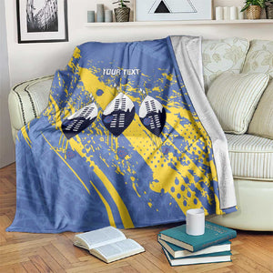 Eswatini Football Custom Blanket Sihlangu Semnikati Blue - African Pride