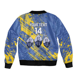 Eswatini Football Custom Bomber Jacket Sihlangu Semnikati Blue - African Pride