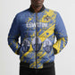 Eswatini Football Custom Bomber Puffer Jacket Sihlangu Semnikati Blue
