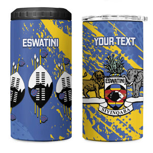 Eswatini Football Custom 4 in 1 Can Cooler Tumbler Sihlangu Semnikati Blue - African Pride