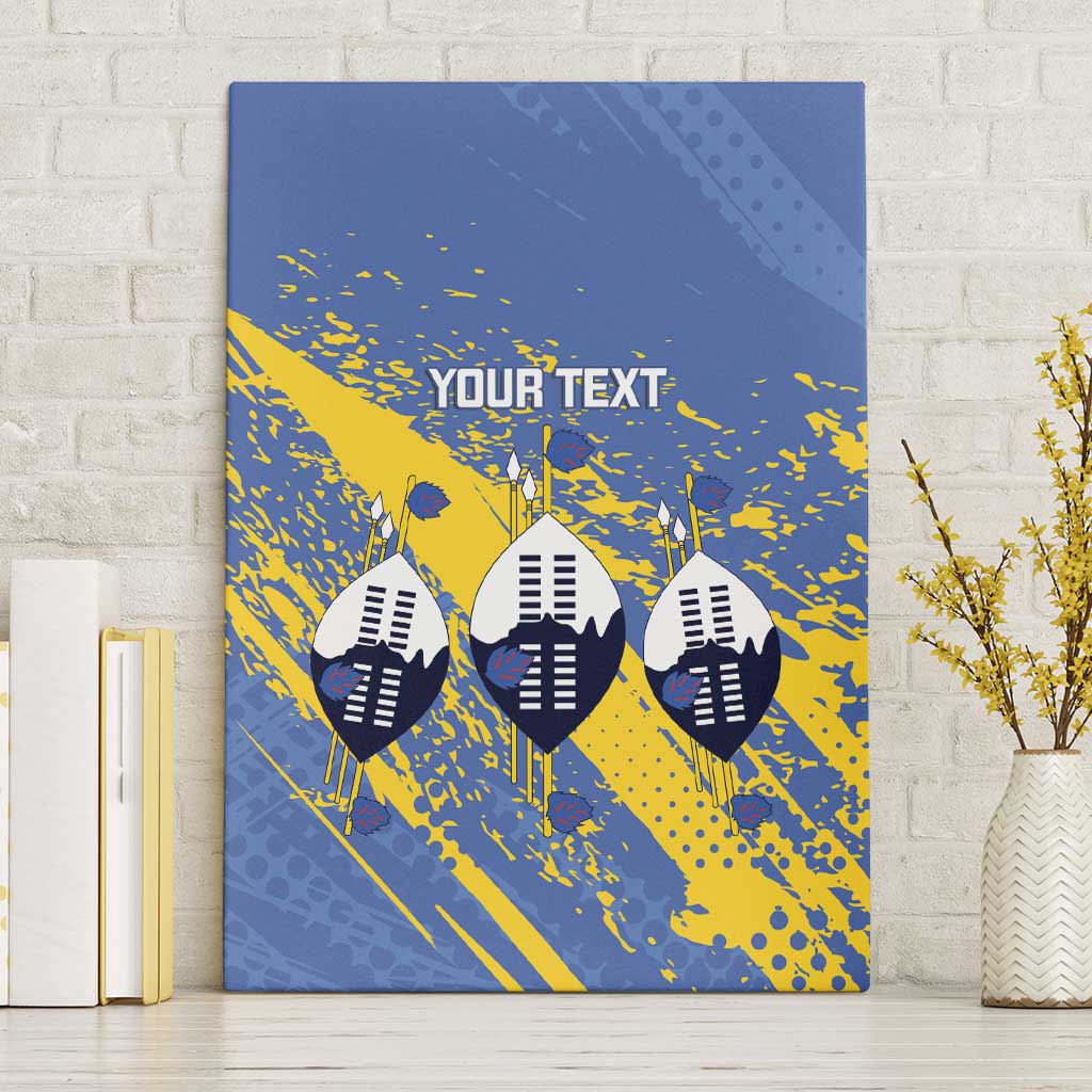 Eswatini Football Custom Canvas Wall Art Sihlangu Semnikati Blue - African Pride