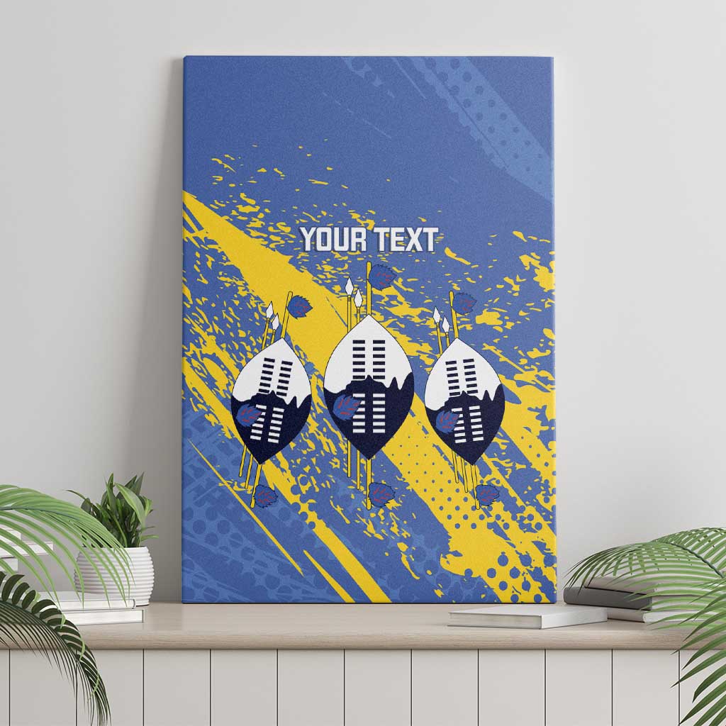 Eswatini Football Custom Canvas Wall Art Sihlangu Semnikati Blue - African Pride
