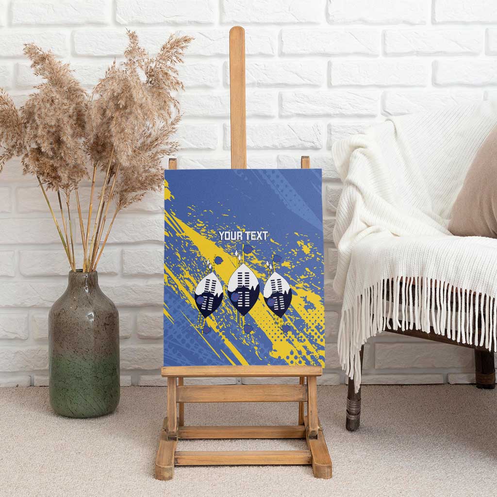 Eswatini Football Custom Canvas Wall Art Sihlangu Semnikati Blue - African Pride