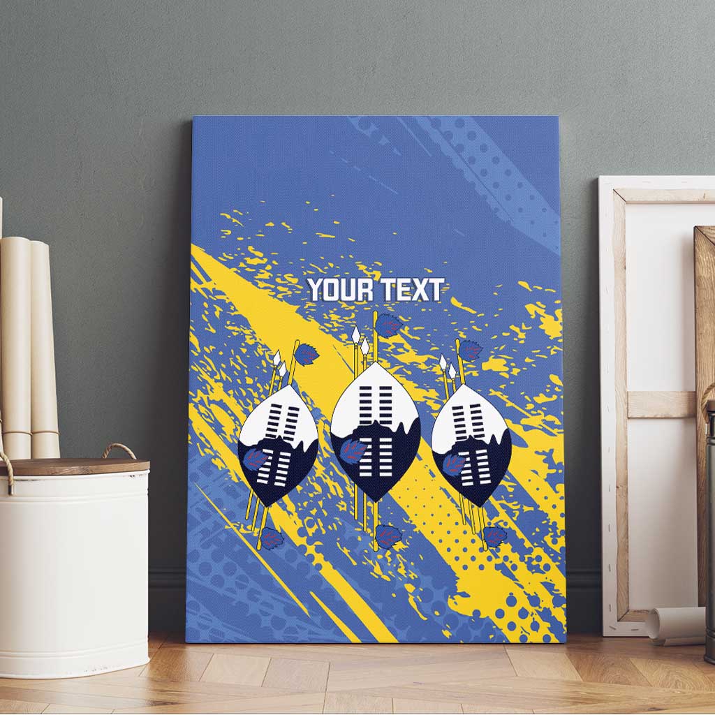 Eswatini Football Custom Canvas Wall Art Sihlangu Semnikati Blue - African Pride