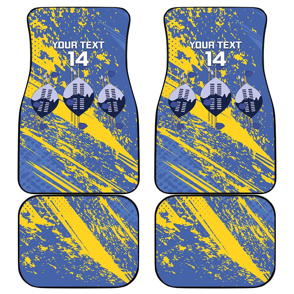 Eswatini Football Custom Car Mats Sihlangu Semnikati Blue - African Pride