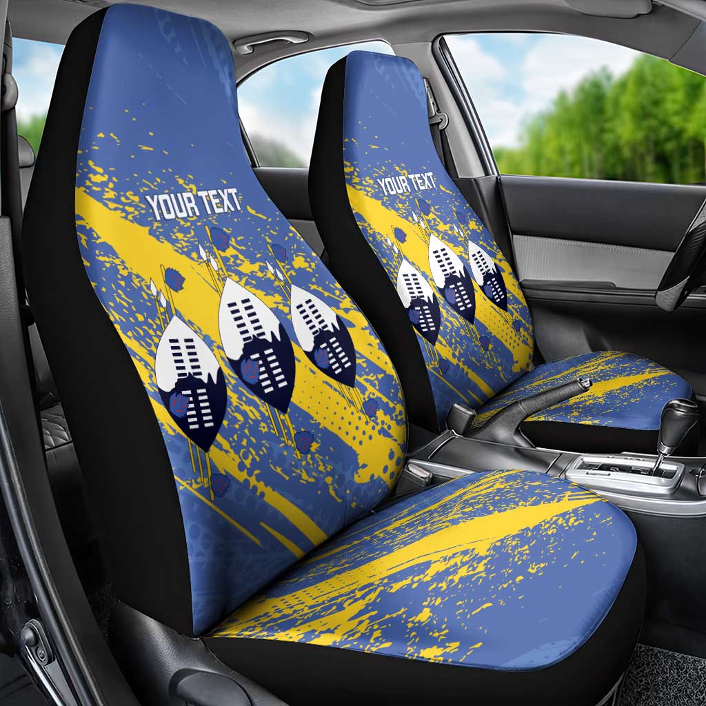 Eswatini Football Custom Car Seat Cover Sihlangu Semnikati Blue - African Pride