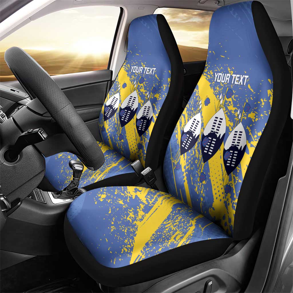 Eswatini Football Custom Car Seat Cover Sihlangu Semnikati Blue - African Pride