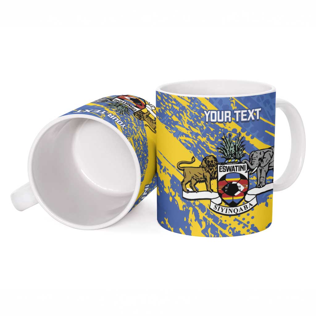 Eswatini Football Custom Ceramic Mug Sihlangu Semnikati Blue