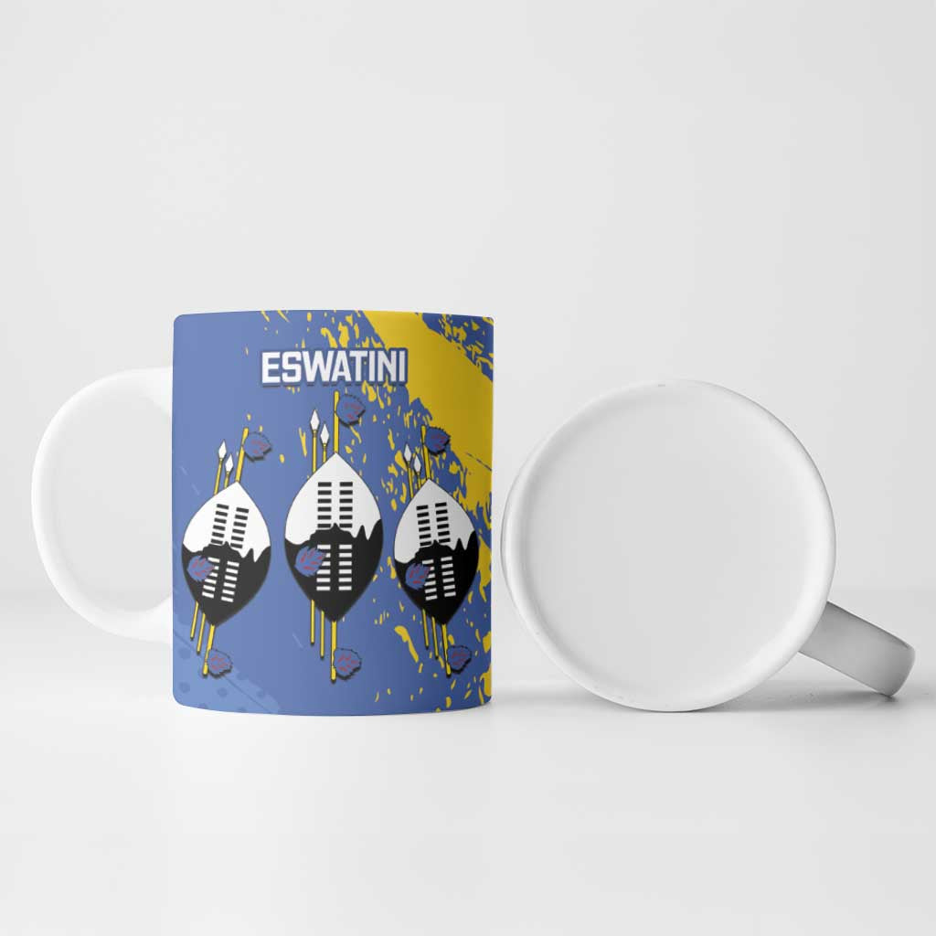 Eswatini Football Custom Ceramic Mug Sihlangu Semnikati Blue