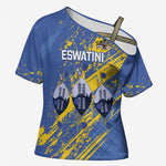Eswatini Football Custom Cross Shoulder Shirt Sihlangu Semnikati Blue