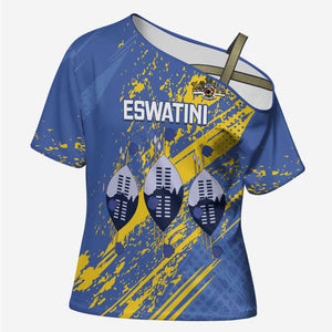 Eswatini Football Custom Cross Shoulder Shirt Sihlangu Semnikati Blue
