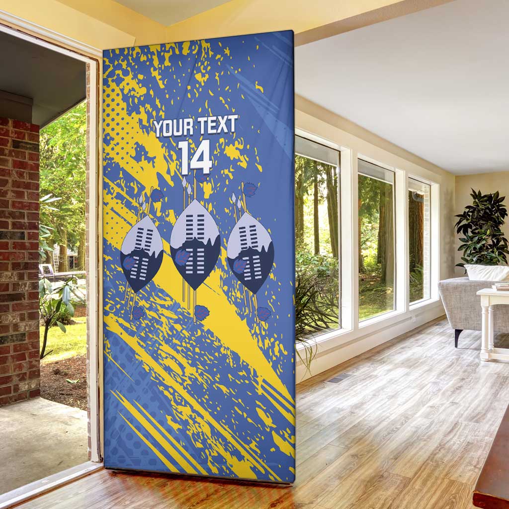 Eswatini Football Custom Door Cover Sihlangu Semnikati Blue