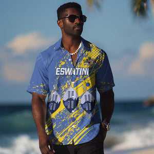 Eswatini Football Custom Hawaiian Shirt Sihlangu Semnikati Blue - African Pride