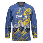 Eswatini Football Custom Hockey Jersey Sihlangu Semnikati Blue